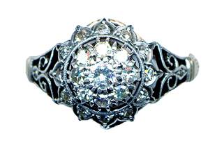 Antique style diamond ring